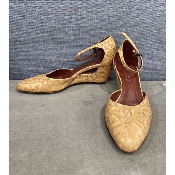 Donald J Pliner Womens Brown Buckle Ankle Strap Wedge Pump Heels Size 8M - Picture 4 of 16